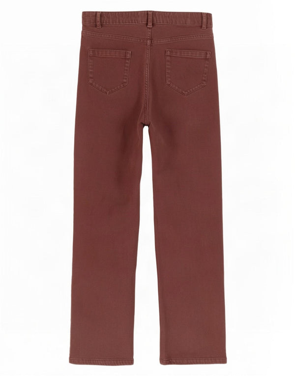 Marks & Spencer Pantalones Casuales Rectos para Mujer UK 10 Small W28 L27 Marrón
