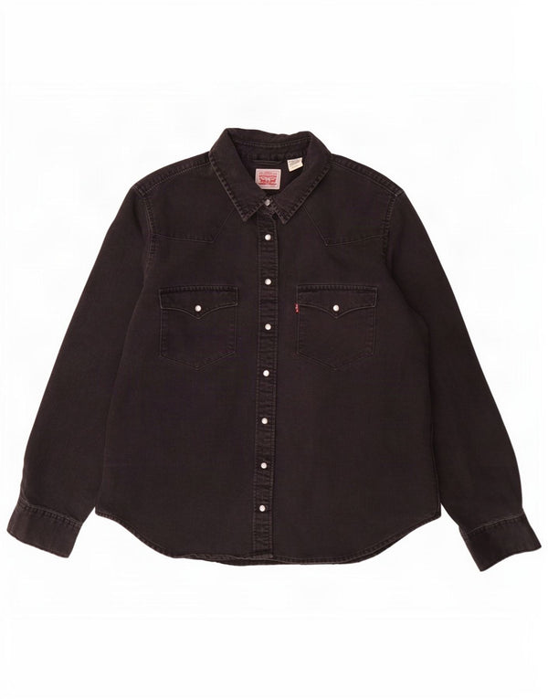 Levi's Womens Denim Shirt UK 18 XL Black Cotton