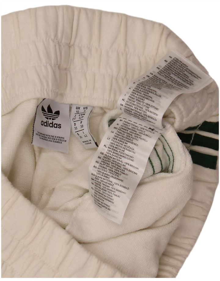 Adidas Pantalones cortos deportivos para mujer UK 10 Small White Cotton