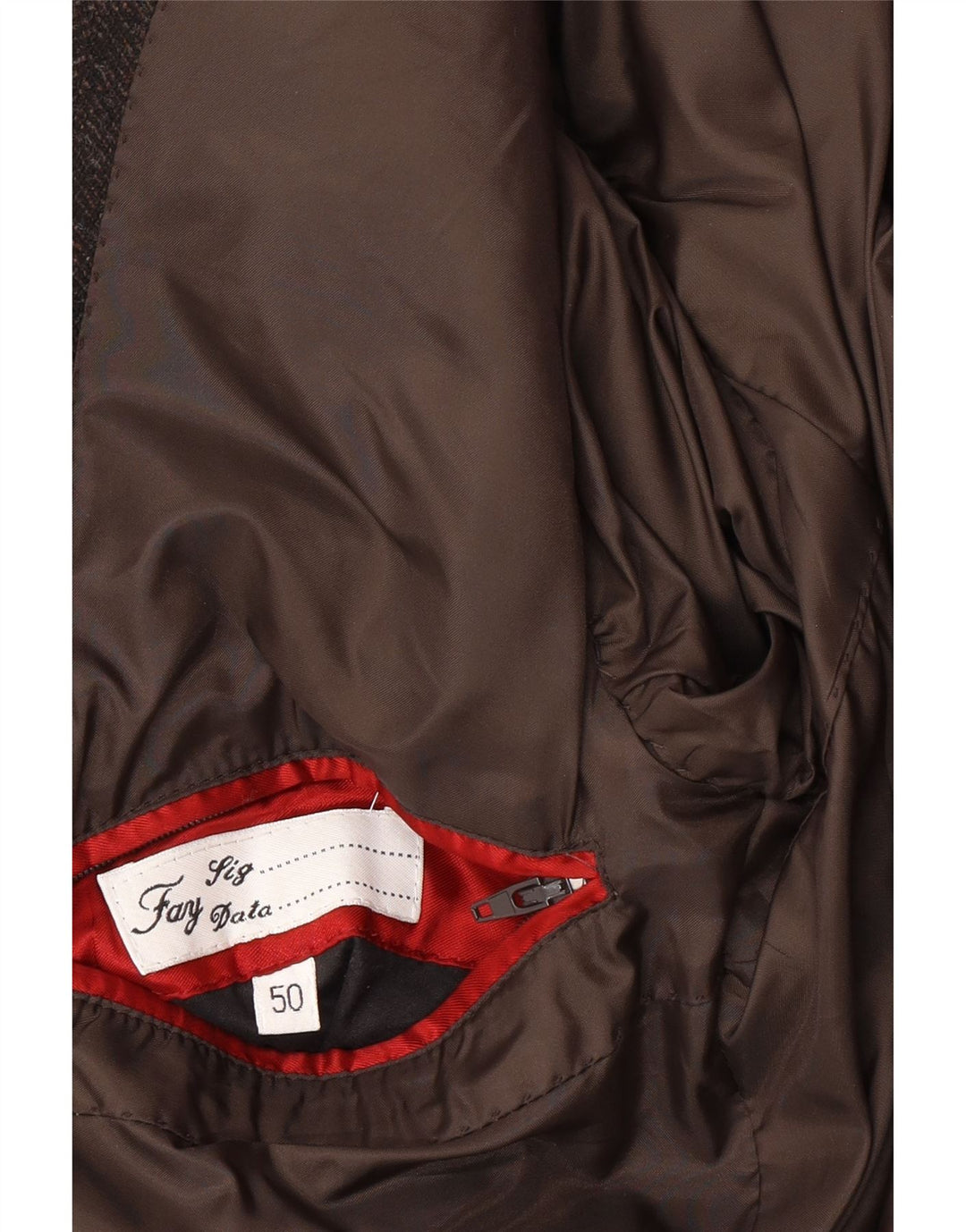 Fay Chaqueta tipo blazer de 3 botones para hombre IT 50 Large Brown Herringbone Wool