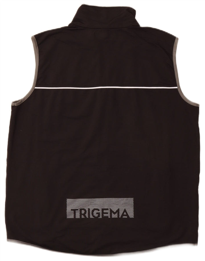 TRIGEMA Chaqueta superior de chándal sin mangas con gráfico para hombre Poliéster negro grande