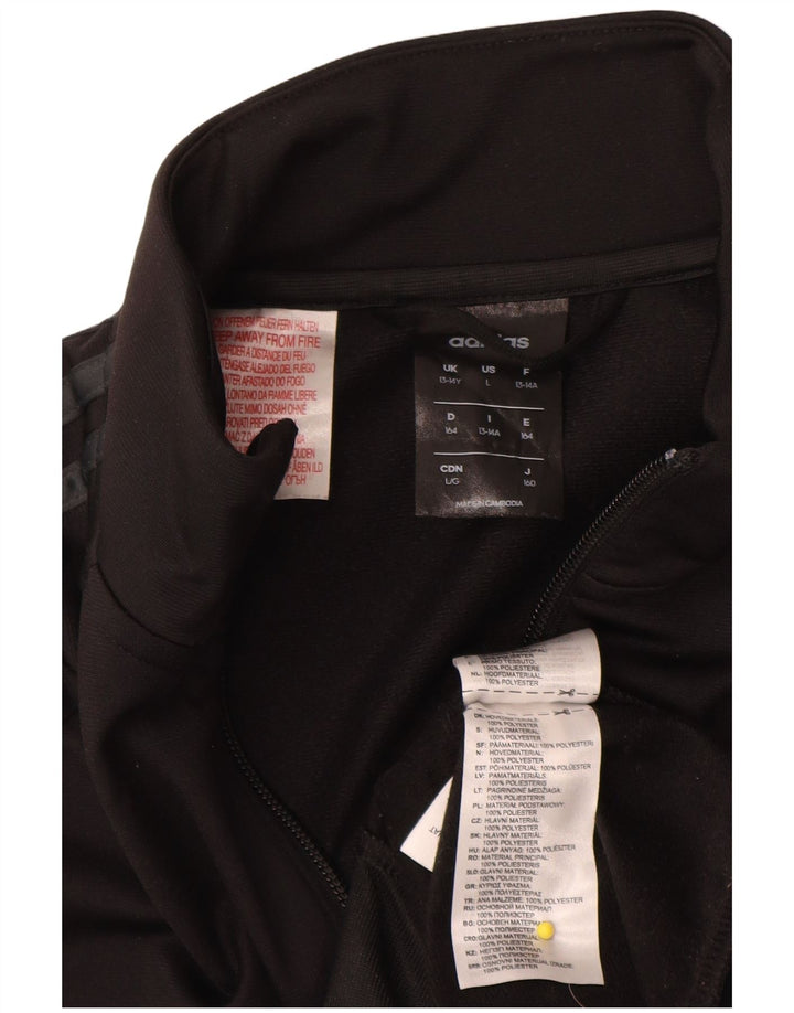 Adidas Chicos Climalite Chándal Top Chaqueta 13-14 Años Negro Poliéster