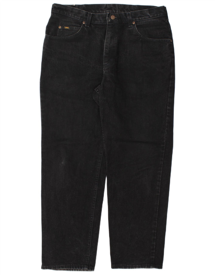 LEE Mens Tapered Jeans W36 L30 Black Cotton