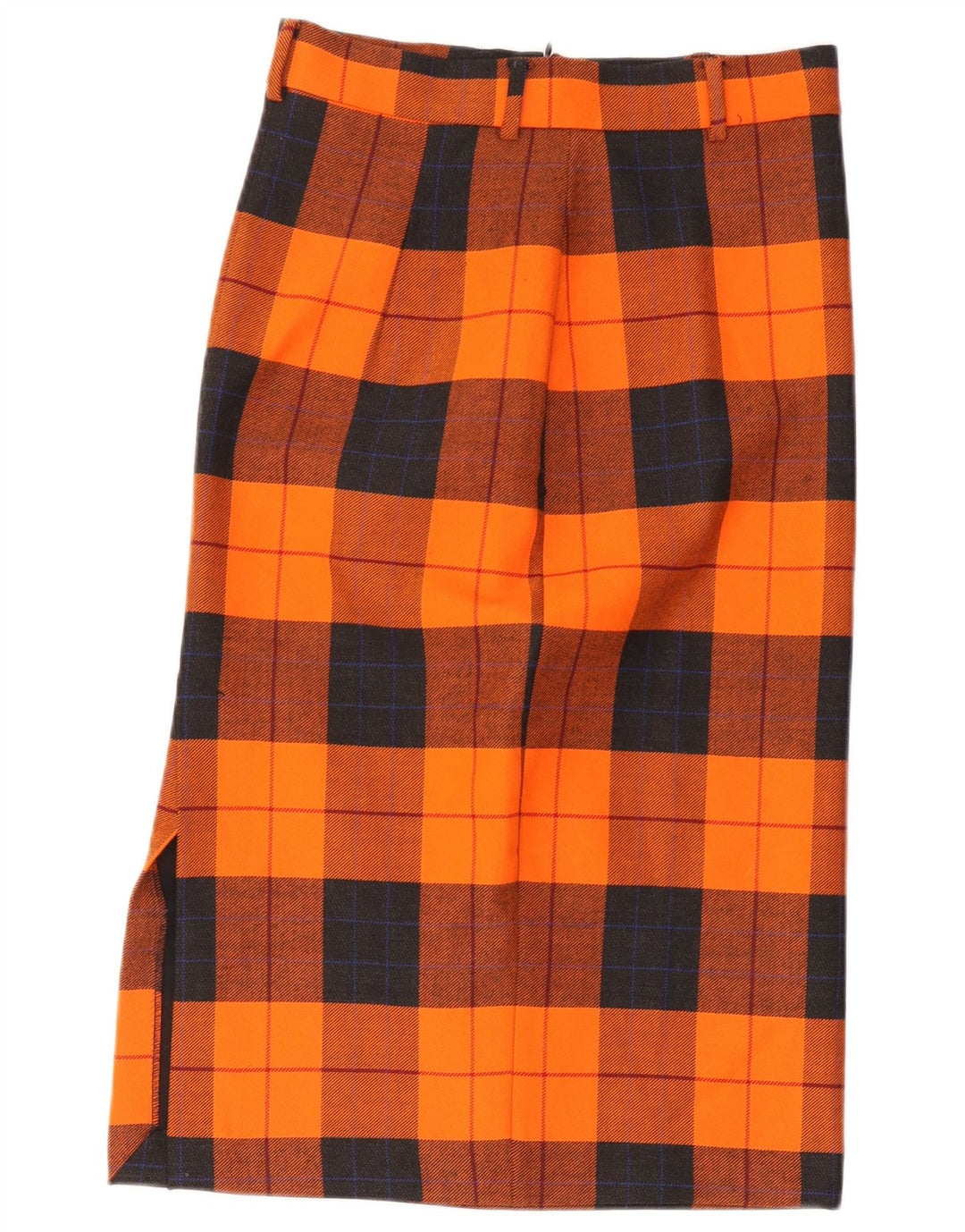 Falda recta vintage para mujer W30 cuadros naranja medio