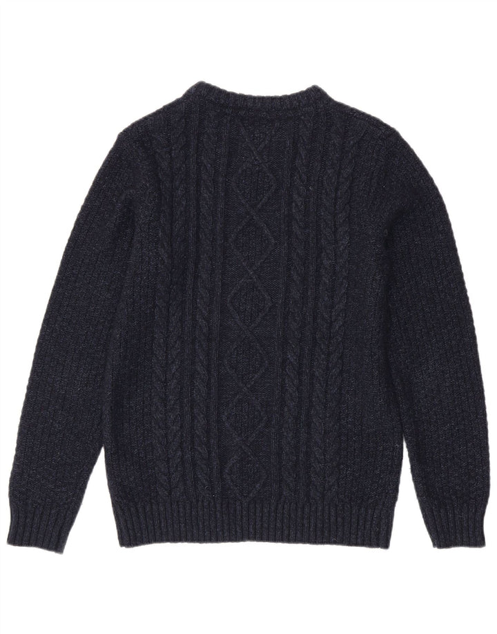 Jersey con cuello barco para hombre de Fat Face, talla pequeña, de lana azul marino