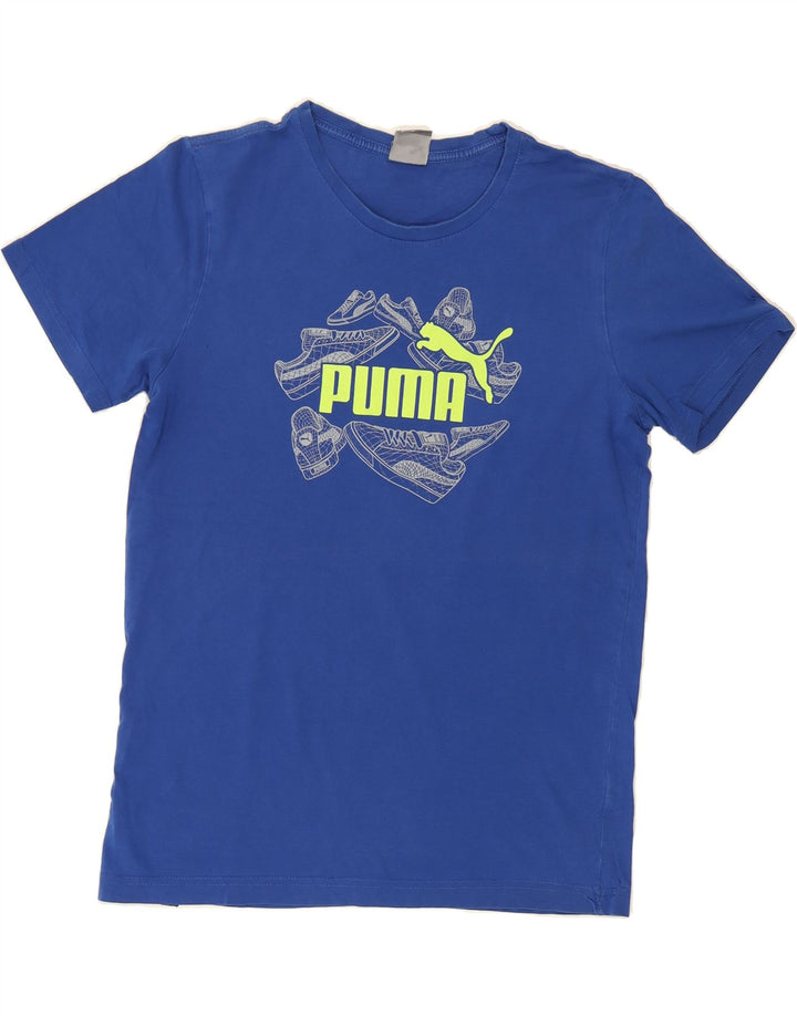 PUMA Mens Graphic T-Shirt Top Medium Blue Vintage Puma and Second-Hand Puma from Messina Hembry 