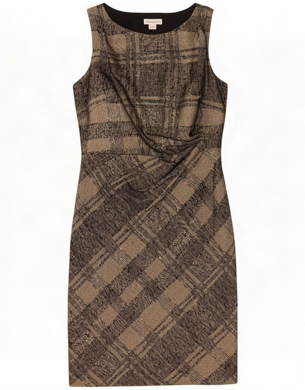 Vestido tubo sin mangas para mujer Monsoon UK 42 Viscosa a cuadros gris medio