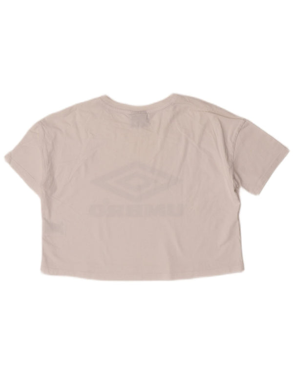 Umbro Camiseta corta con gráfico extragrande para mujer UK 10 Small White Cotton