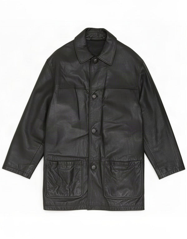 Marks & Spencer Abrigo de cuero St. Michael para hombre UK 38 Medium Black