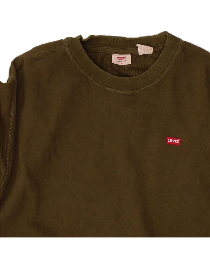 LEVI'S Mens Sweatshirt Jumper Small Khaki Cotton Vintage Levi's and Second-Hand Levi's from Messina Hembry 