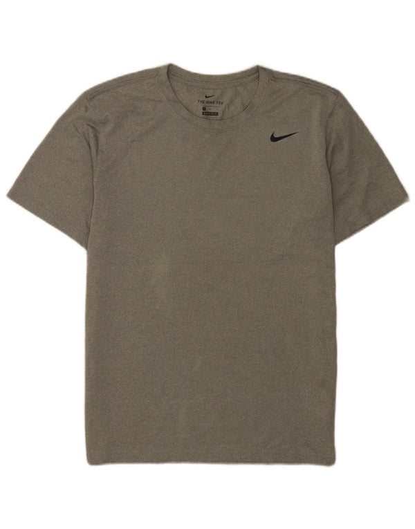 Nike Mens Dri Fit T-Shirt Top Medium Grey Polyester