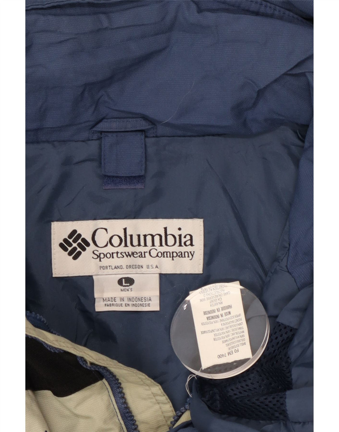 Champion Chaqueta cortavientos con capucha para hombre UK 40 Large Azul Colorblock Nylon