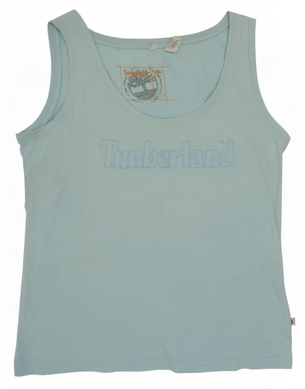 Timberland Mujer Gráfico Chaleco Top UK 18 XL Algodón Azul