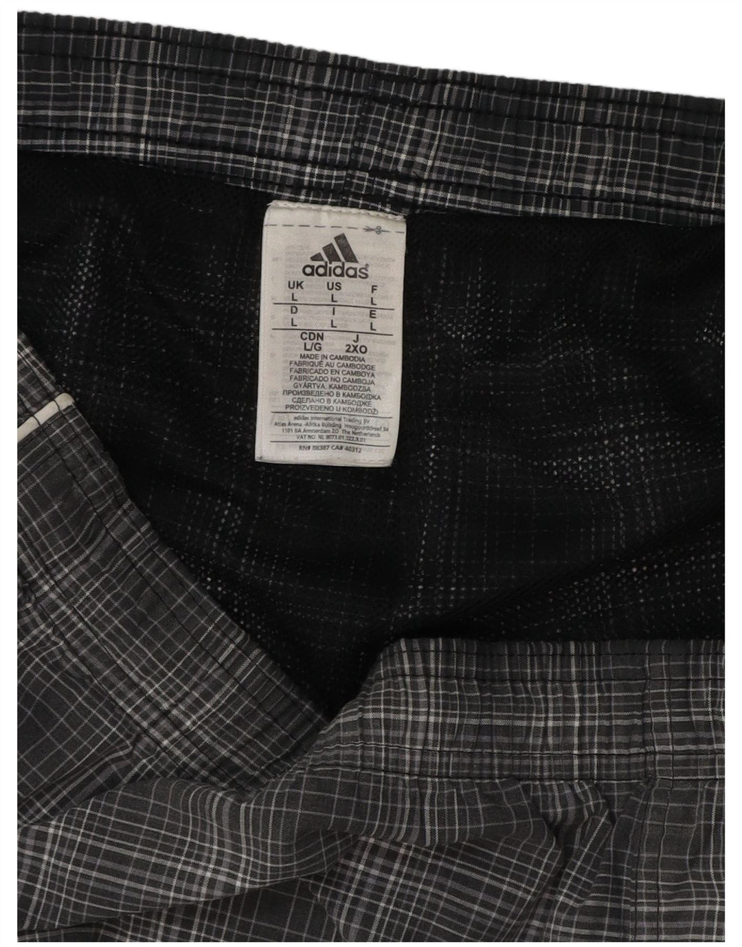 Bañador ADIDAS Hombre Grande Gris Cuadros Poliéster