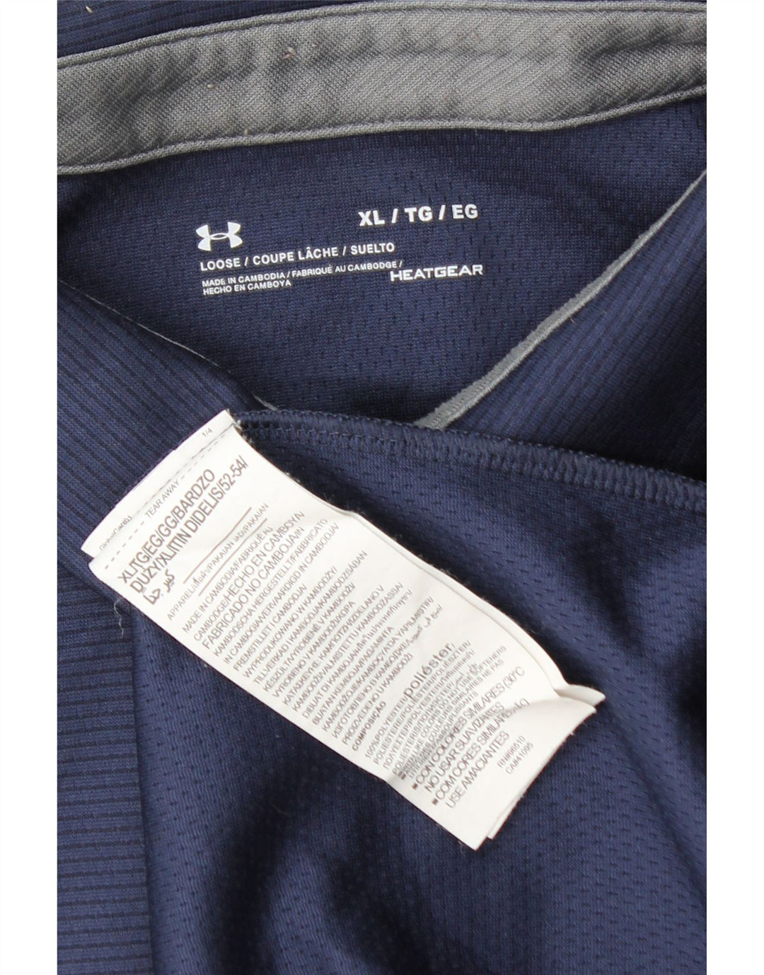 UNDER ARMOUR Polo Heat Gear para hombre XL Poliéster azul marino