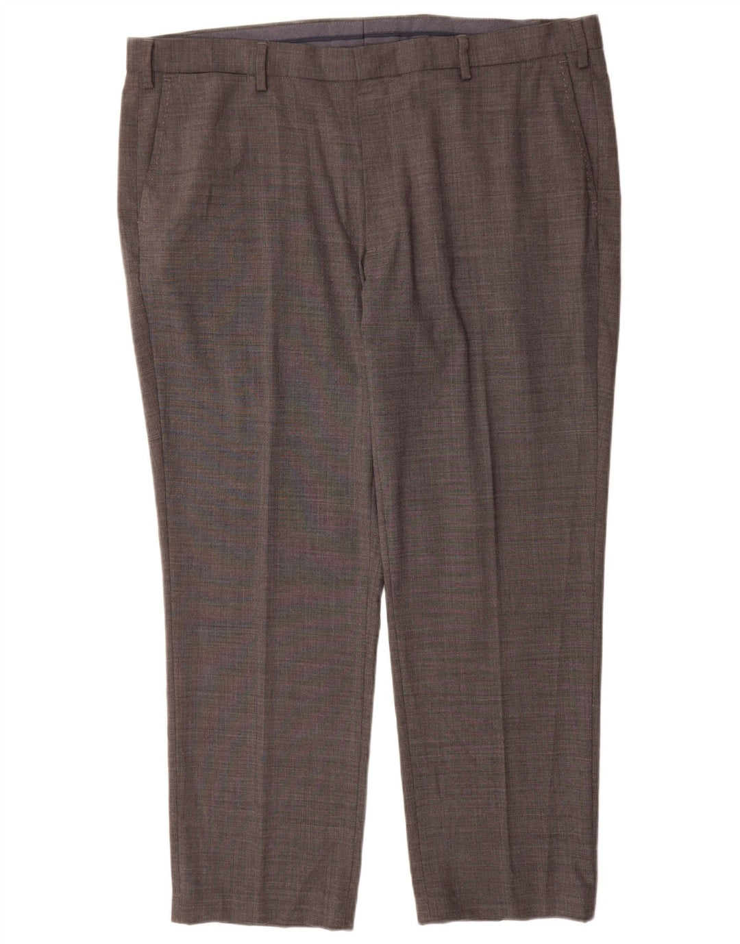 Marks & Spencer Pantalones de traje rectos de corte regular para hombre W42 L29 Lana gris