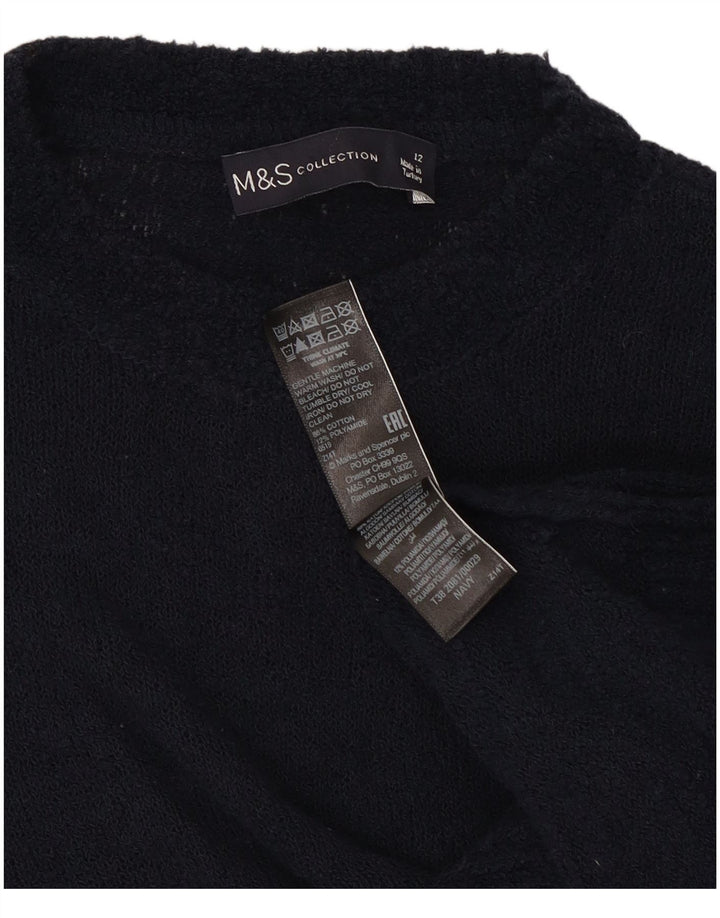 Marks & Spencer - Jersey de cuello redondo para mujer, talla 40, talla M, color azul marino