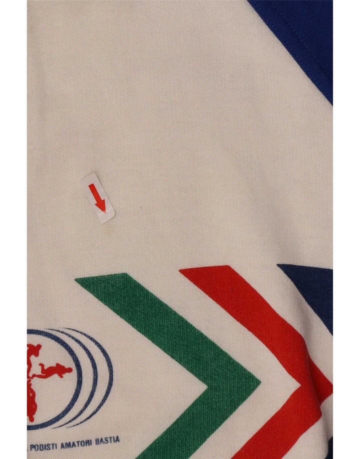 Vintage Hombres Sudadera Gráfica Jumper XL Blanco Colorblock