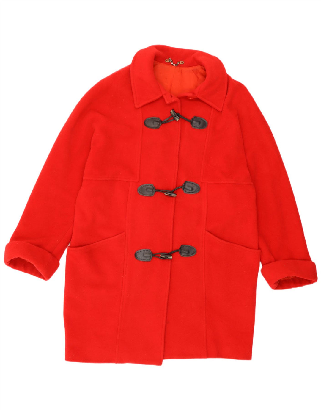 Vintage mujer Duffle abrigo Reino Unido 14 rojo grande