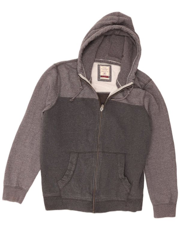 Sudadera con capucha y cremallera para hombre Fat Face XL Gris Colorblock Algodón