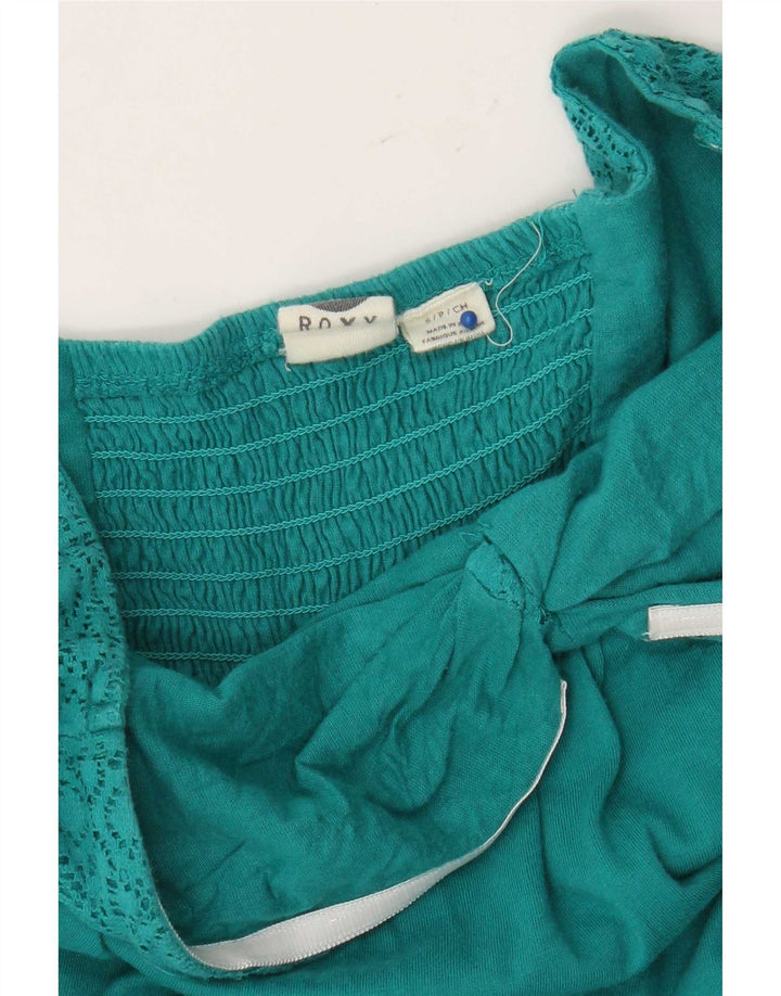 Roxy Vestido Asimétrico Sin Tirantes para Mujer UK 10 Small Turquesa