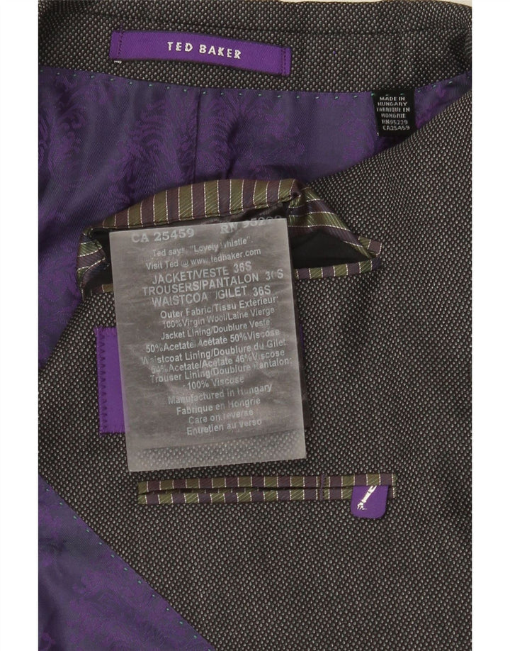 Ted Baker Chaqueta tipo blazer de 2 botones para hombre UK 36 Small Grey Wool