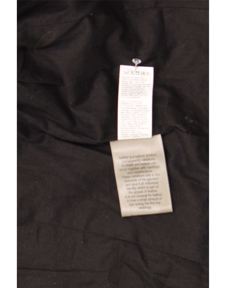 Chaqueta motera de cuero para mujer de River Island, talla 48, talla mediana, negra