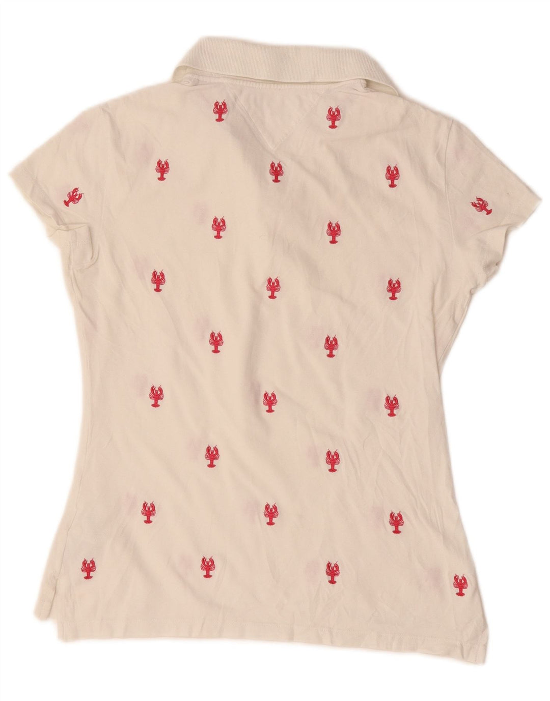Tommy Hilfiger Polo con estampado abstracto para mujer Reino Unido 12 Algodón blanco mediano