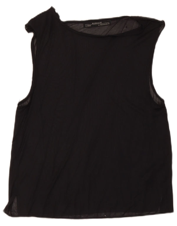 All Saints Blusa sin mangas para mujer UK 10 Small Acetato negro