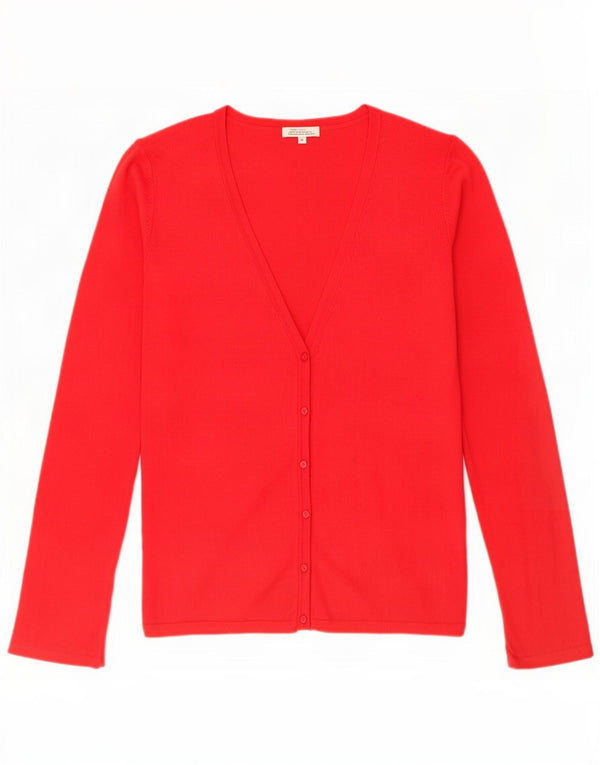 Zara Mujer Cárdigan Suéter UK 44 Grande Viscosa Roja