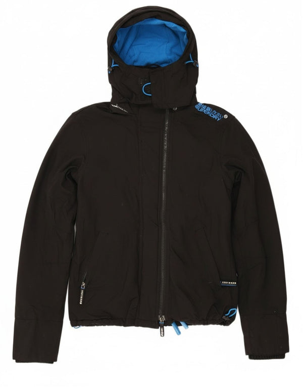 Superdry Chaqueta Cortavientos con Capucha y Estampado Windcheater para Mujer UK 6 XS Negro