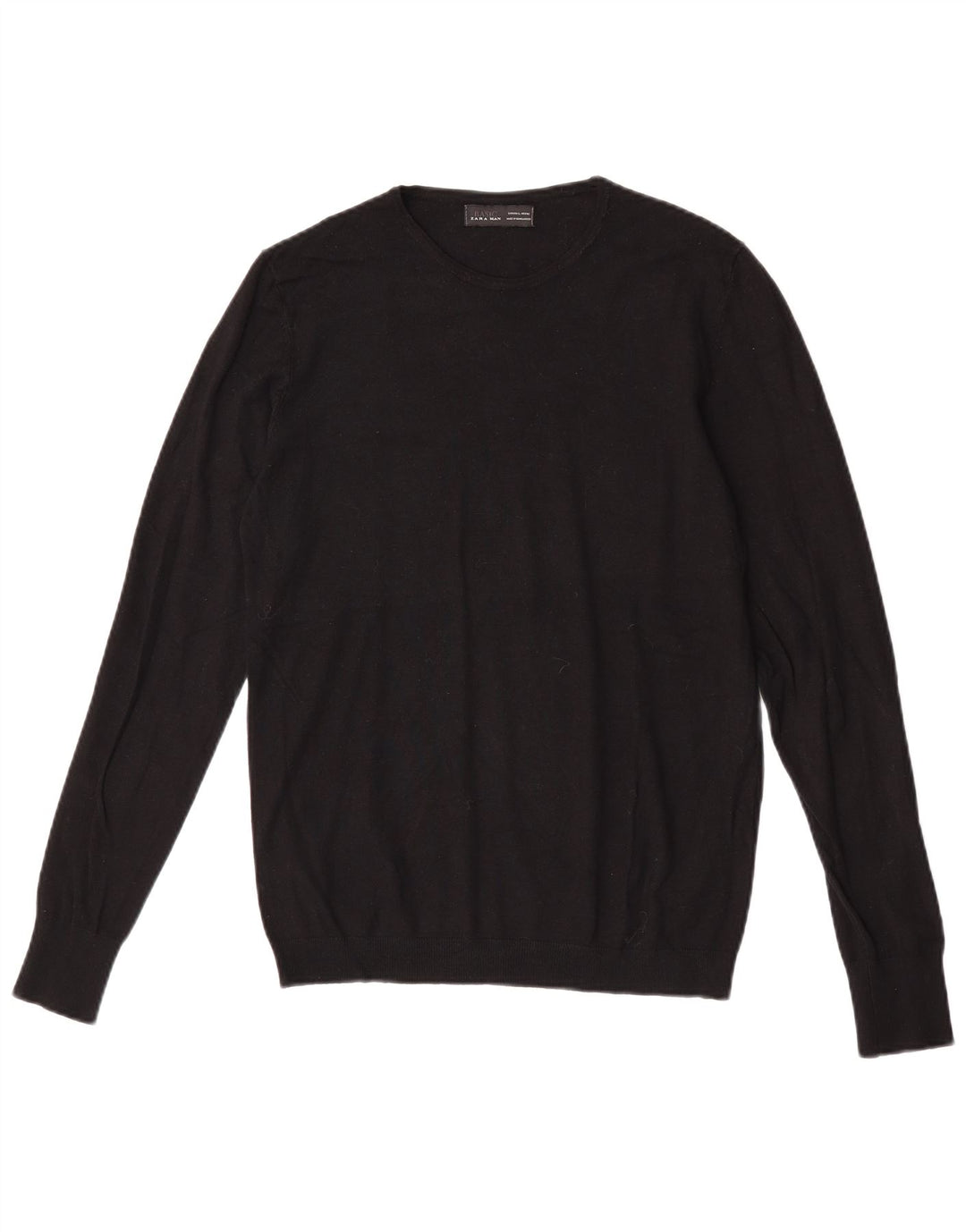 Zara Hombre Jersey De Cuello Redondo Jersey Grande Negro