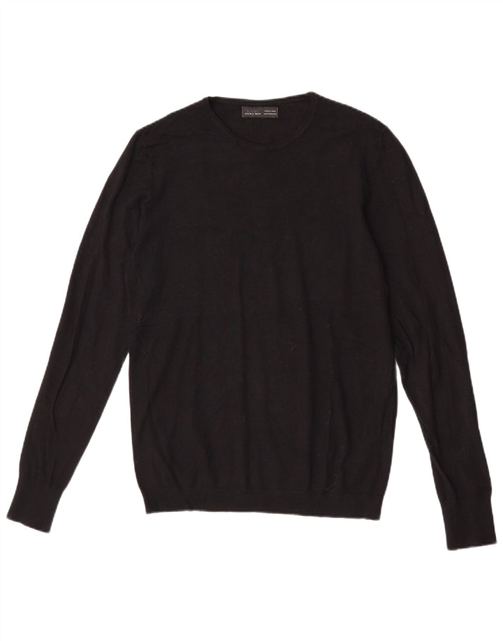 Zara Hombre Jersey De Cuello Redondo Jersey Grande Negro