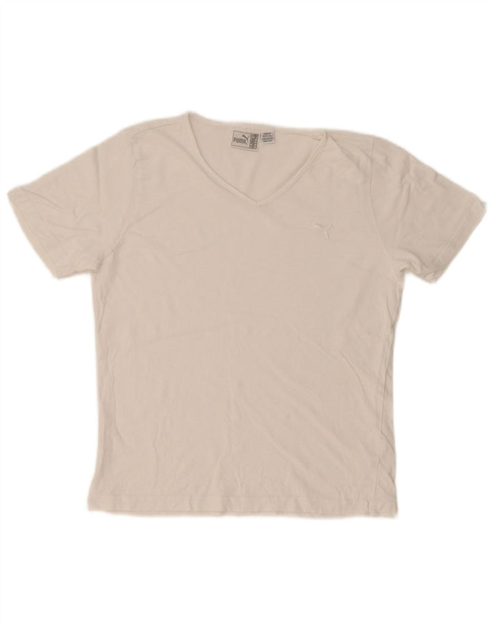 Puma Camiseta para mujer Top UK 14 Medium White Cotton