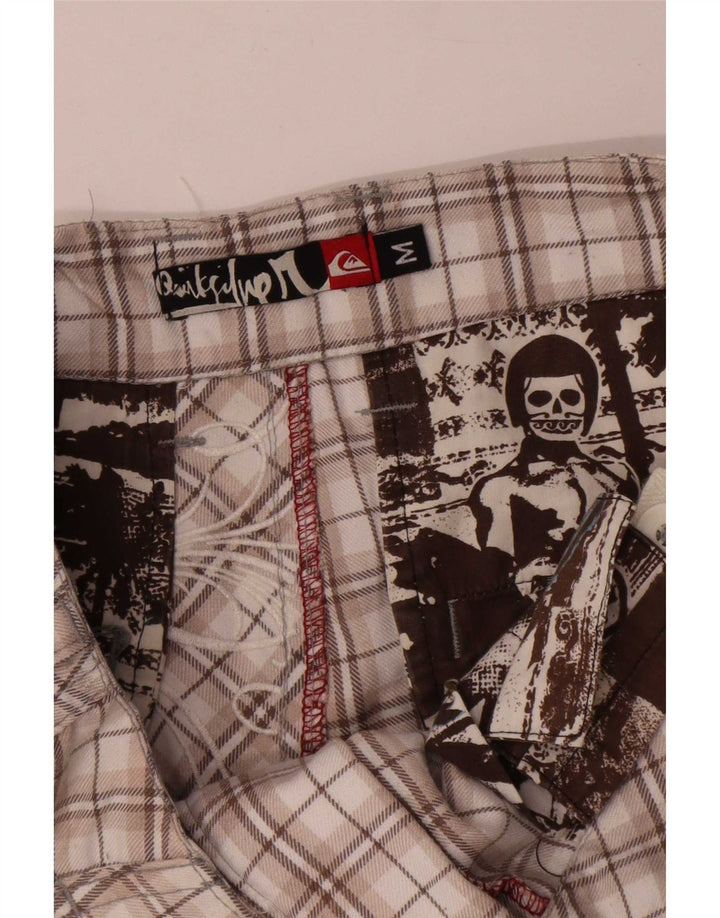Quiksilver Mens Graphic Chino Shorts Medium W32 Beige Check Poliéster