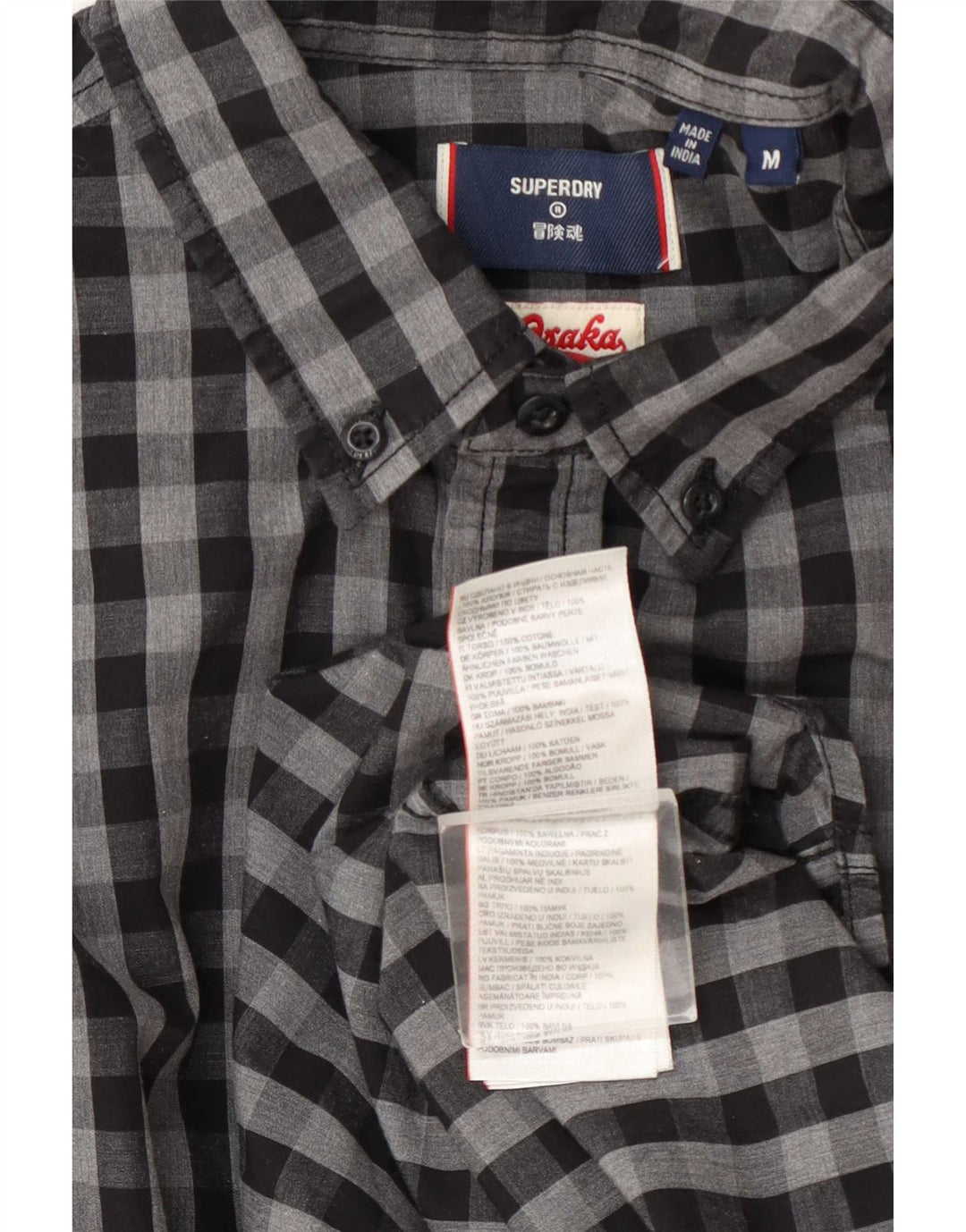 Camisa Superdry Osaka De Algodón A Cuadros Gris Medio