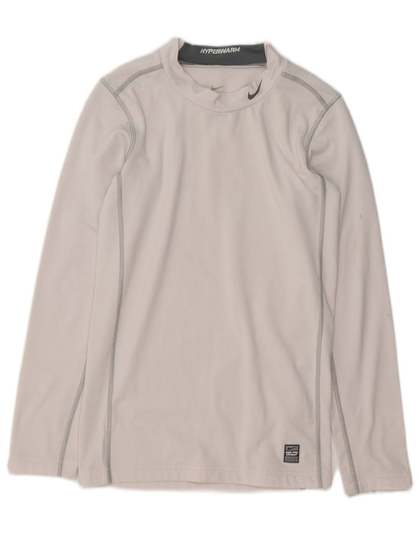 Nike Boys Dri Fit Top Manga Larga 13-14 Años XL Blanco Poliéster