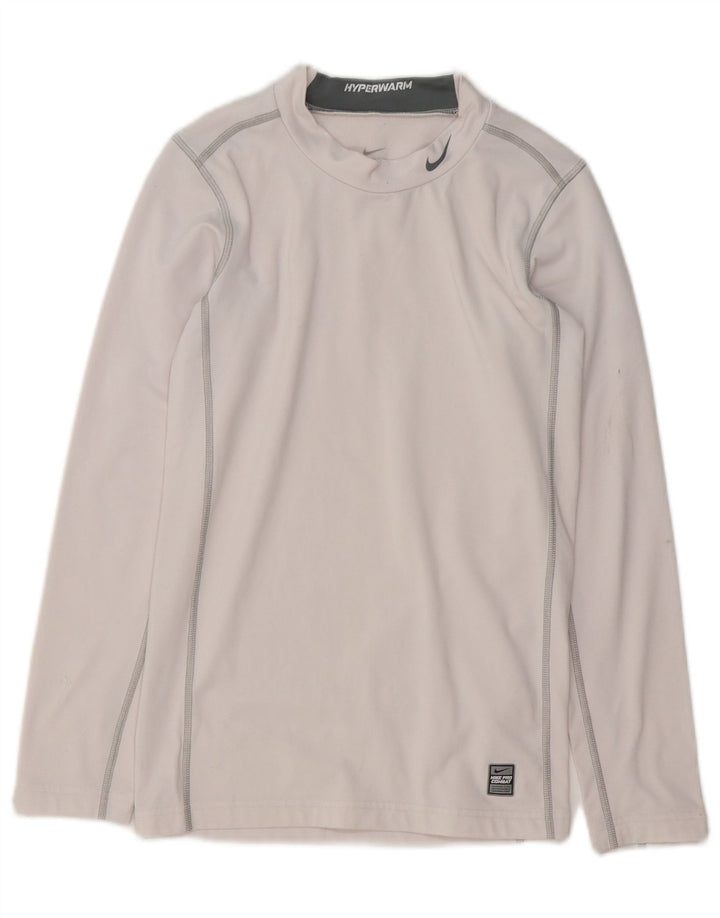 Nike Boys Dri Fit Top Manga Larga 13-14 Años XL Blanco Poliéster
