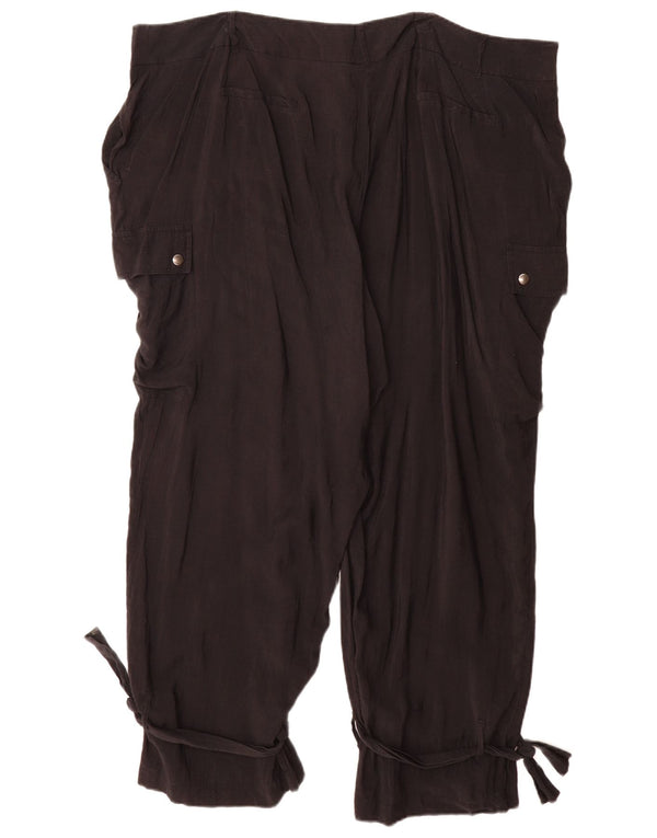 Marks & Spencer Pantalones Cargo Autograph para Mujer UK 24 4XL W44 L29 Negro