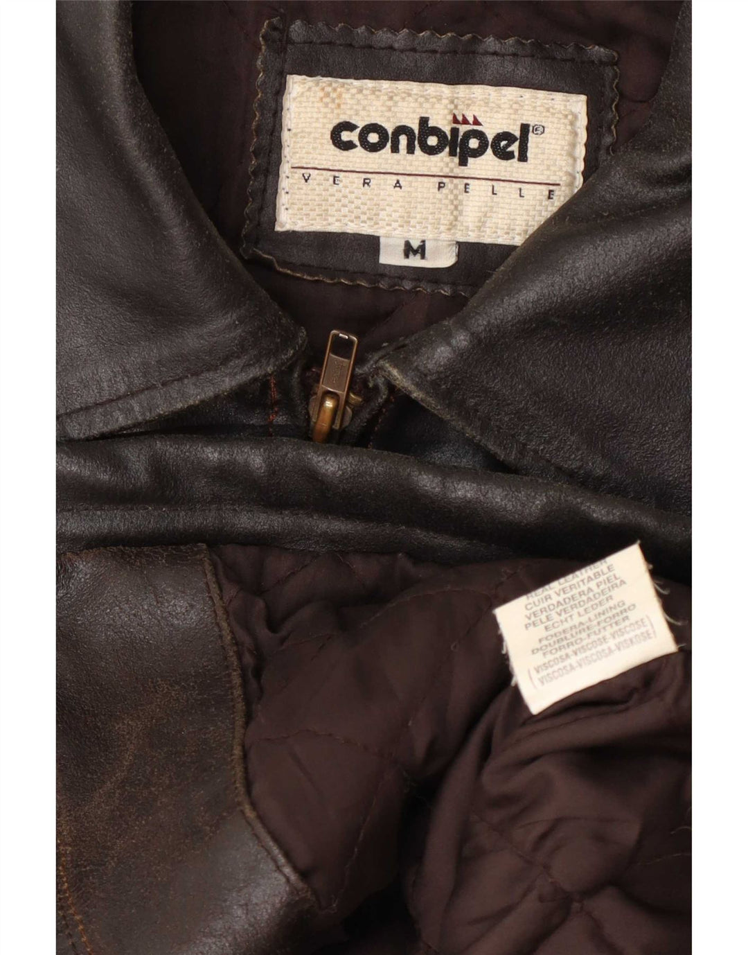 Conbipel Chaqueta de cuero para hombre UK 38 Marrón medio