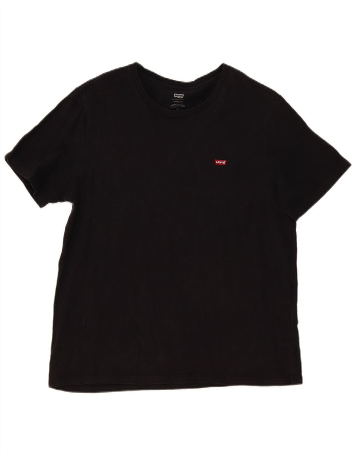 Levi's Camiseta estándar para hombre Top grande de algodón negro