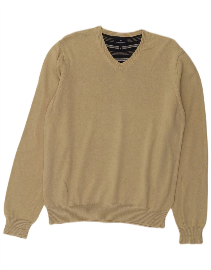 Marks & Spencer Jersey con Cuello en V Azul Harbor para Hombre Algodón Beige Medio