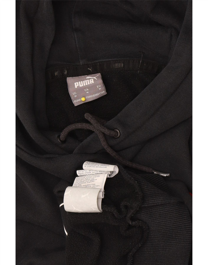 Puma Hombre Sudadera Con Capucha Gráfica Jersey De Algodón Negro Mediano