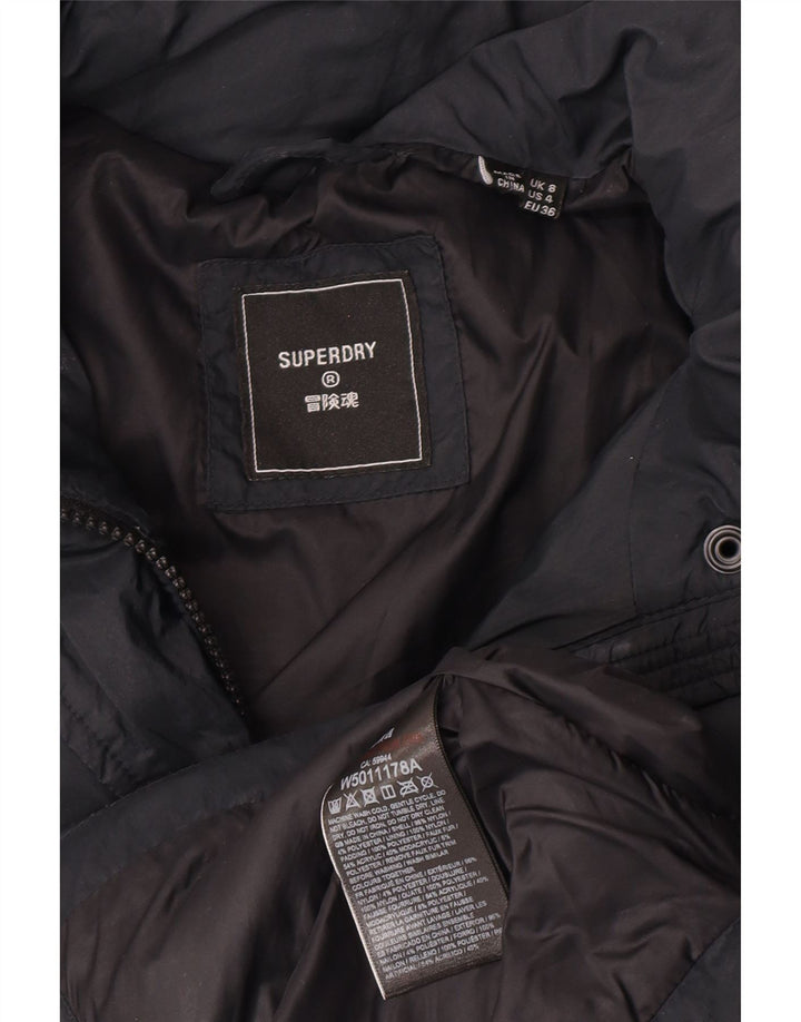 Superdry Chaqueta Acolchada Mujer UK 8 Small Nylon Negro