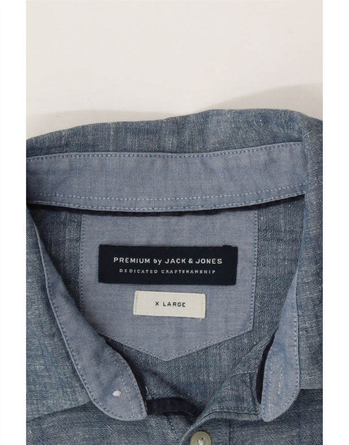 JACK & JONES Mens Shirt  XL Blue Vintage Jack & Jones and Second-Hand Jack & Jones from Messina Hembry 