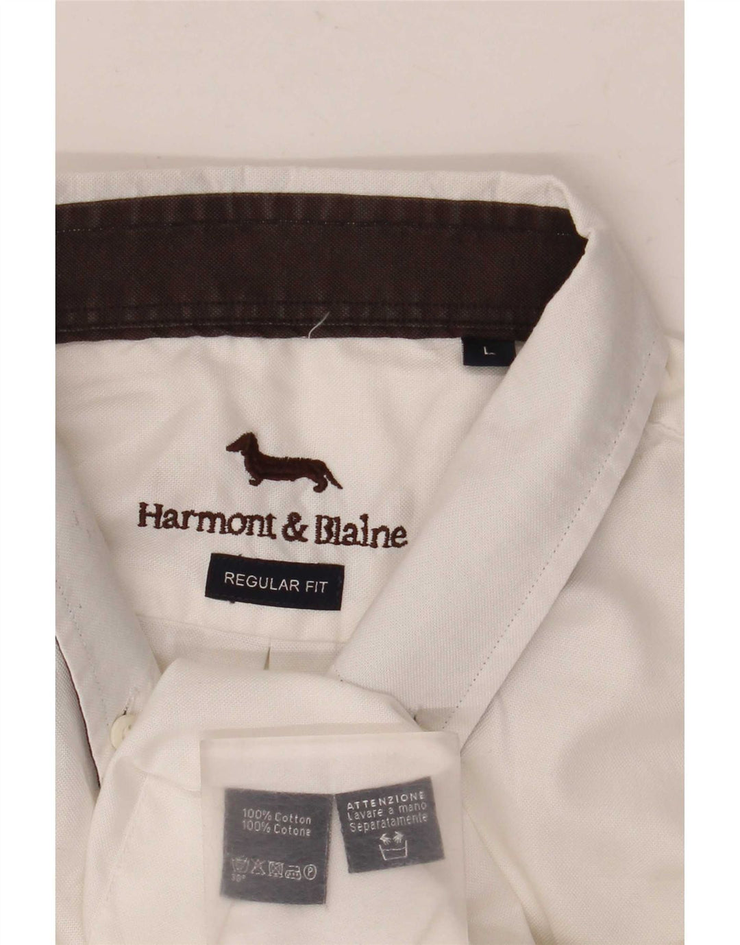 Camisa Harmont & Blaine de corte regular para hombre de algodón blanco grande