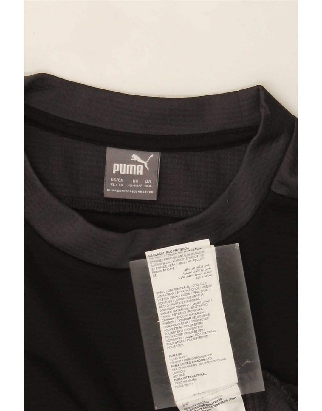 Puma Camiseta de niño manga larga 13-14 años Negro Colorblock Poliéster