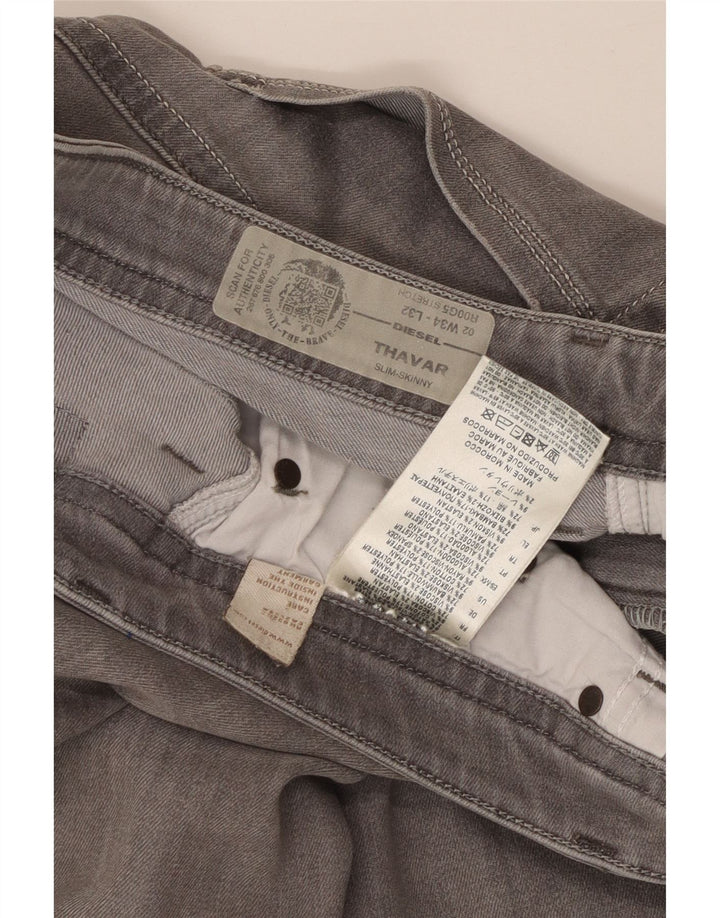 DIESEL Mujer Thavar Slim Skinny Jeans W34 L32 Algodón Gris