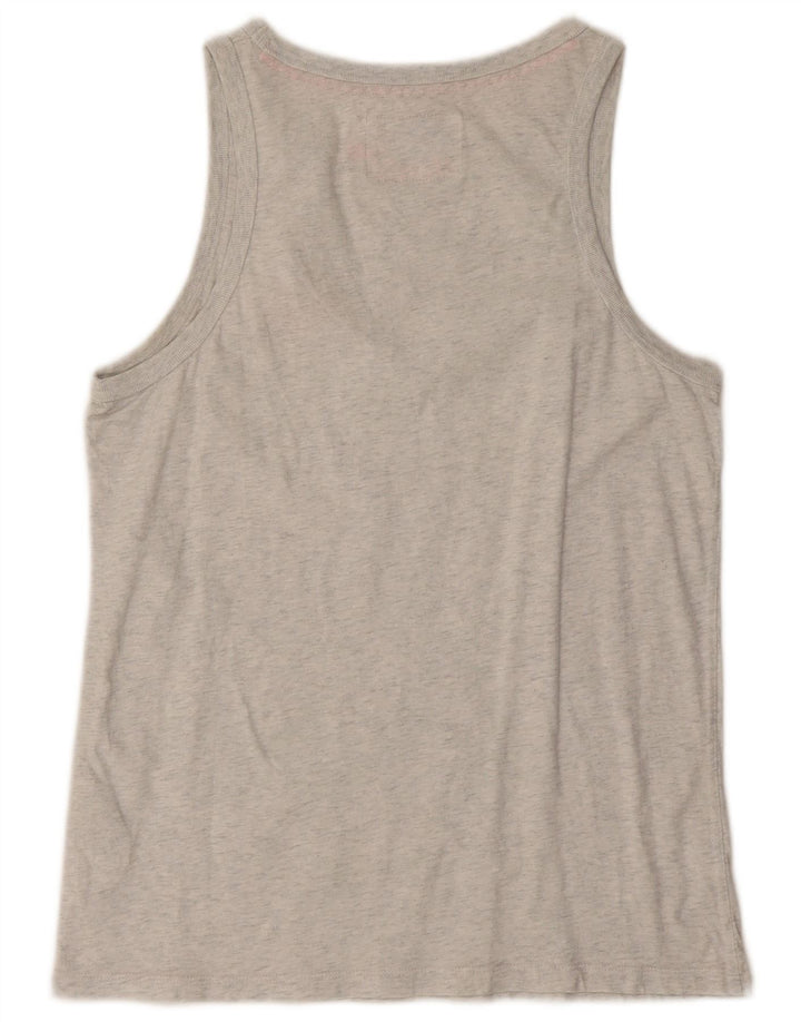 Superdry Hombre Chaleco Top Grande Gris Algodón