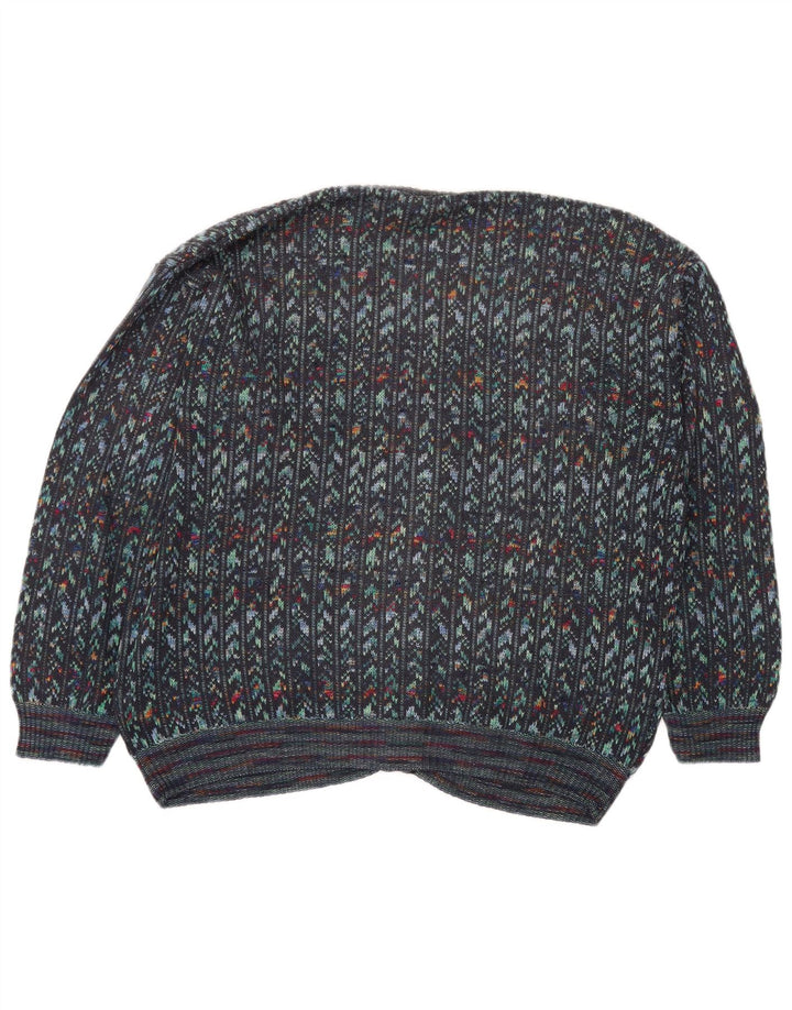 Vintage hombres Cardigan suéter IT 54 XL multicolor geométrico